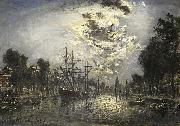 Johan Barthold Jongkind Rotterdam in the Moonlight Spain oil painting artist